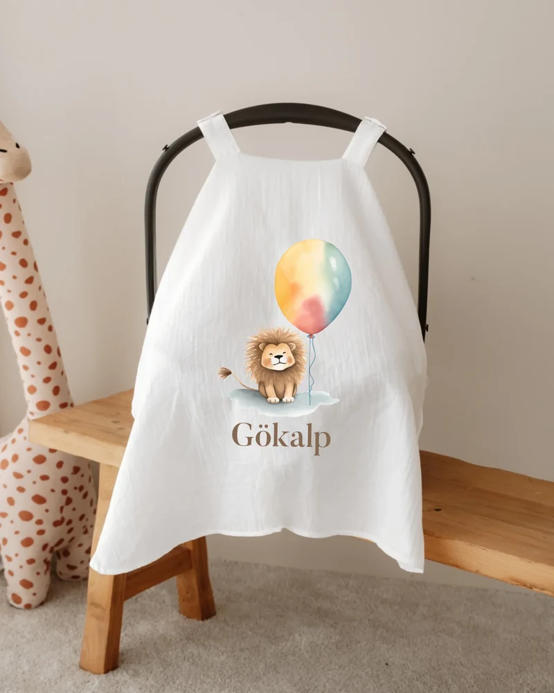 Dieren met ballonnen - Gepersonaliseerde Zonnekap Autostoel 0+