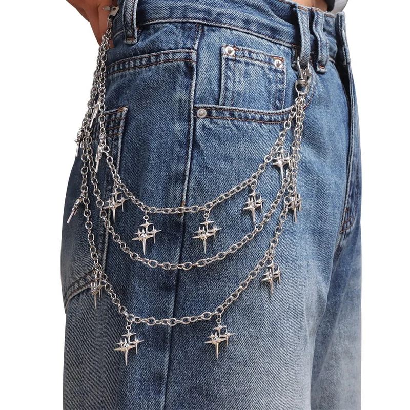 Unisex Punk Flerskiktad Starburst Hängande Midjekedja