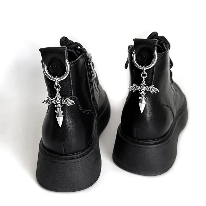Unisex Punk Wing Cross Skoberlocker Skotillbehör