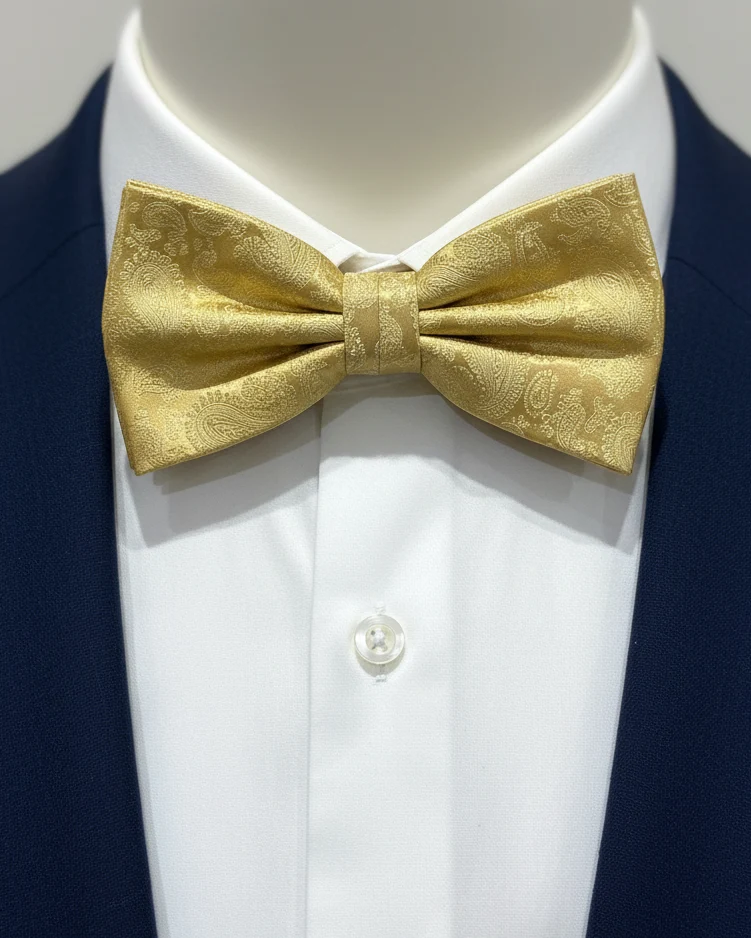 STHLM KRAVATT Silk Bow Tie Paisley - Yellow