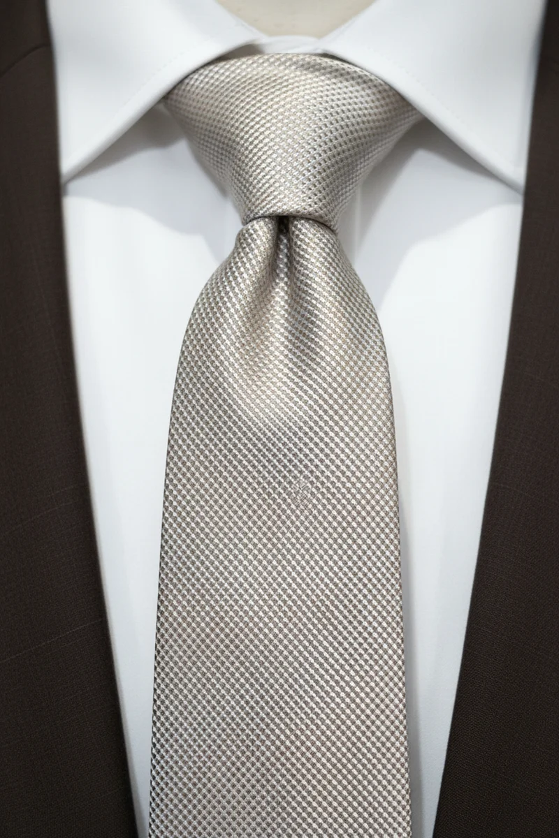 STHLM KRAVATT Silk Tie Micro Pattern - Light Brown