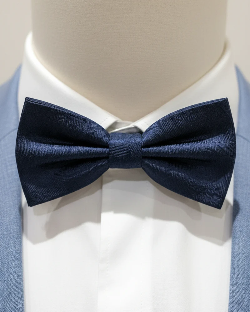 STHLM KRAVATT Silk Bow Tie Paisley - Dark Blue
