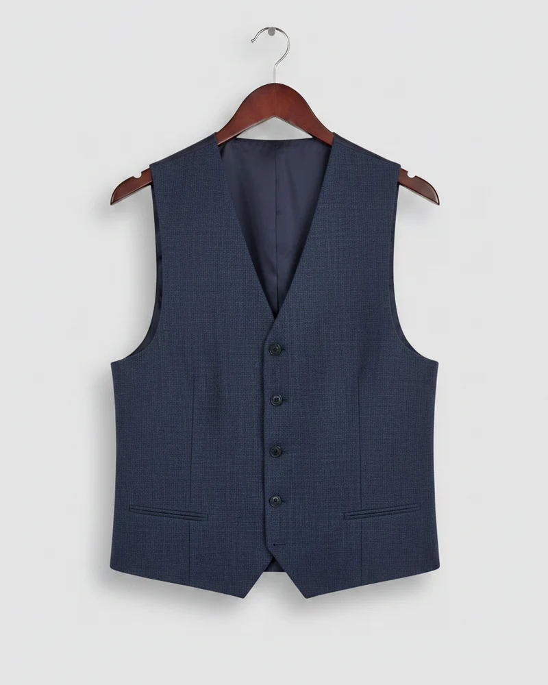CAVALIERE Derio Linen Waistcoat - Navy