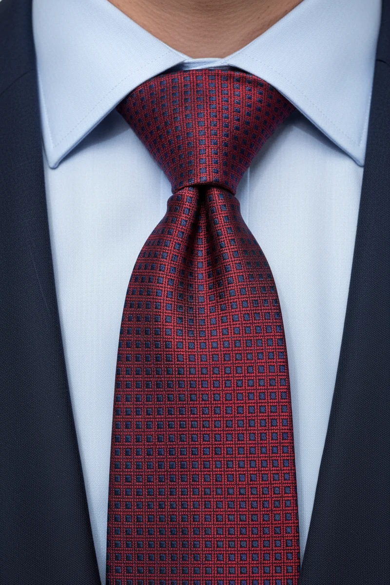 STHLM KRAVATT Silk Tie Micro Pattern - Wine Red