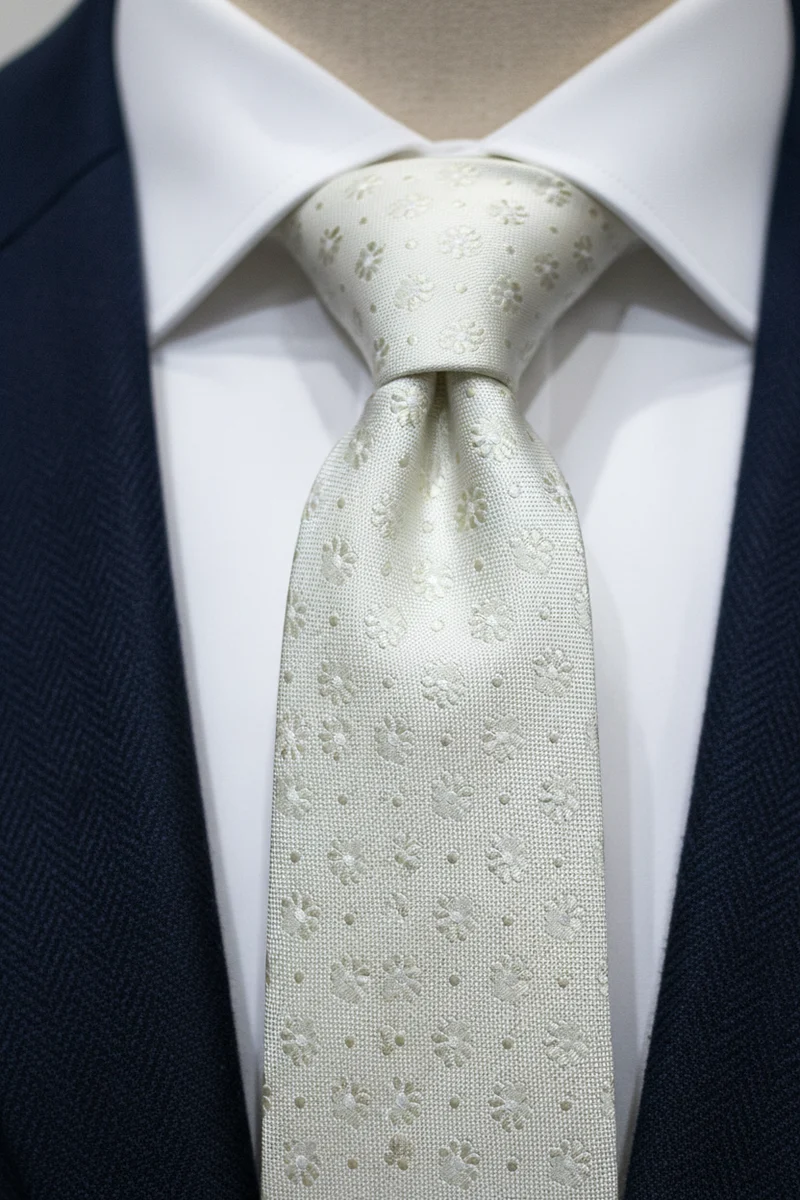 STHLM KRAVATT Silk Tie Floral - Light Green