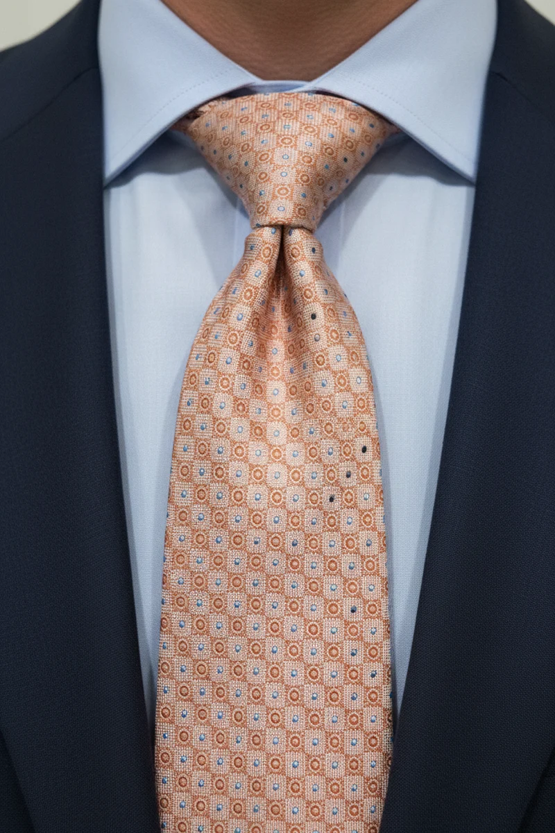 STHLM KRAVATT Silk Tie Spots - Light Orange