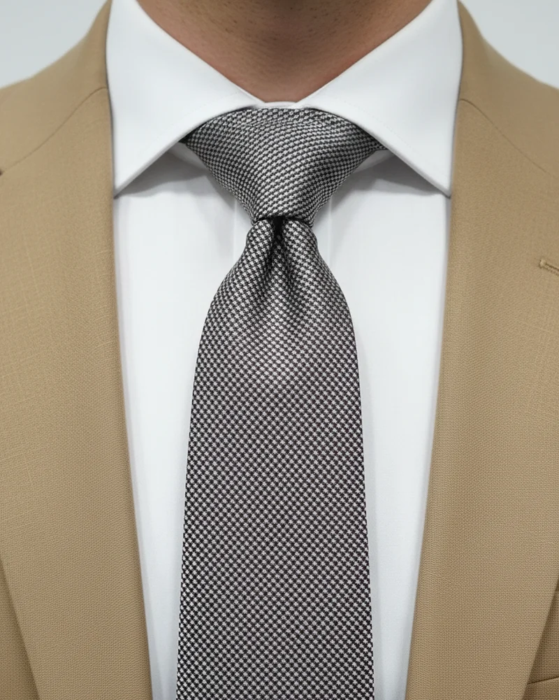 STHLM KRAVATT Silk Tie Micro Pattern - Brown