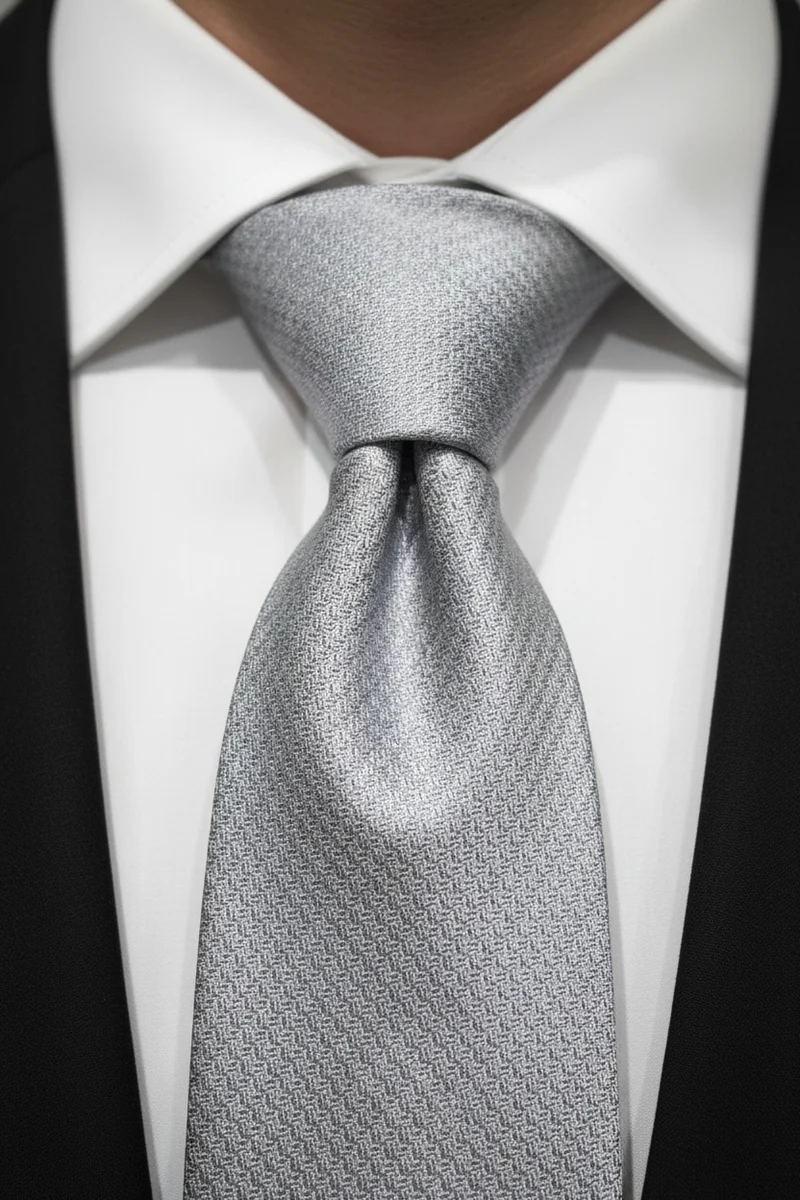 STHLM KRAVATT Silk Tie Micro Pattern - Silver