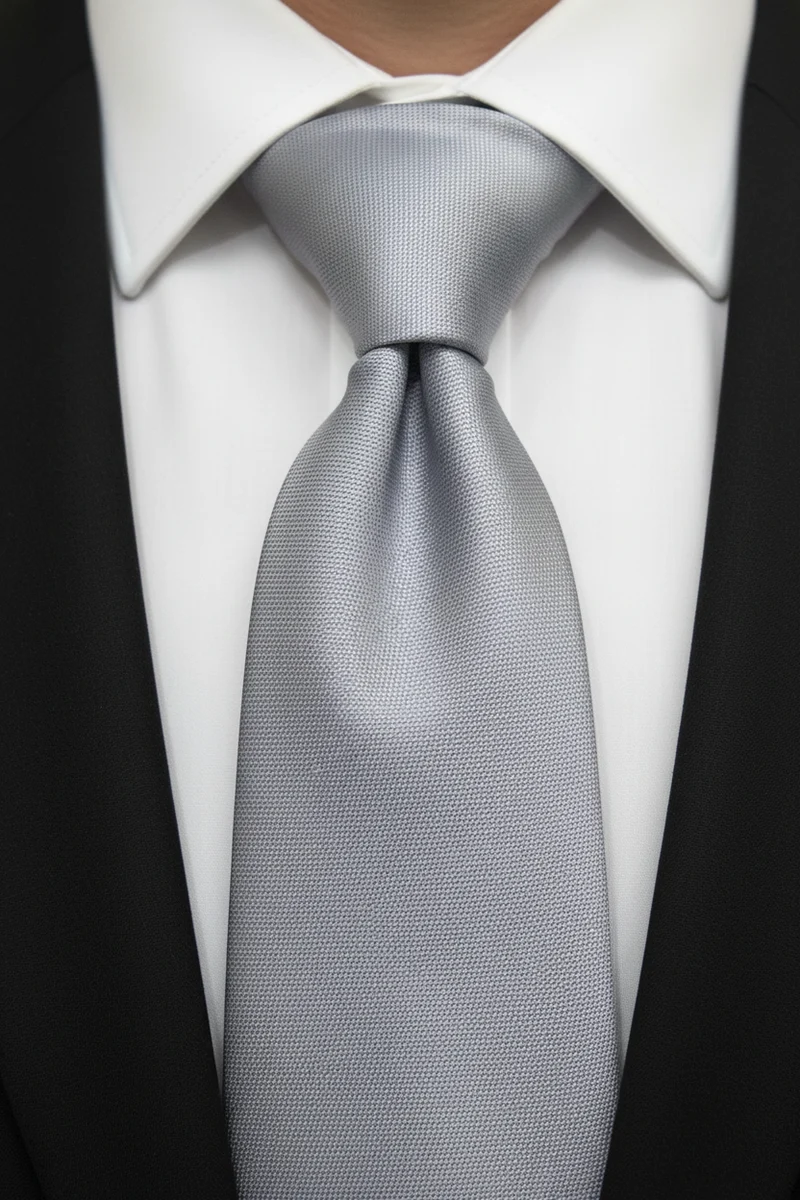 STHLM KRAVATT Silk Tie - Silver