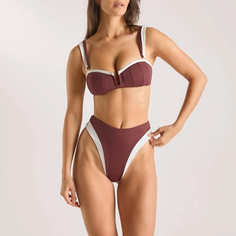 Monaco Bandeau Bikinitopp - Plommon