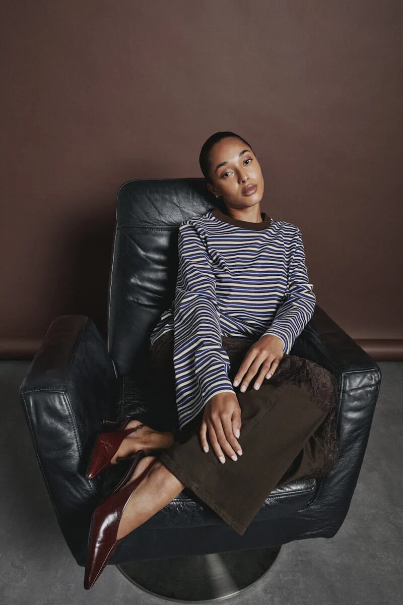Only - Onllisa Stripe L/S Top - 5207101 Cloud Dancer Chicory Coffee/Sodalite Blue Stripe