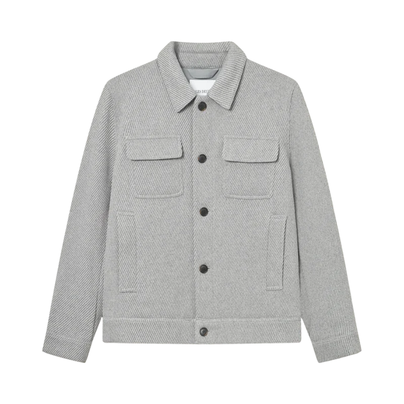 Nash Twill Wool Jacket - Grey Melange