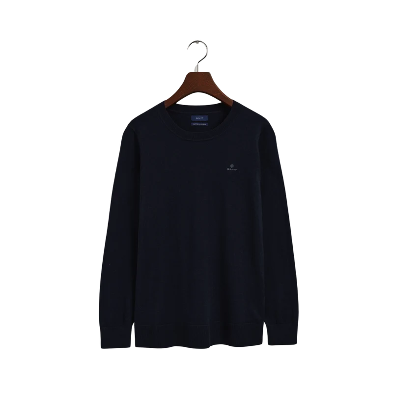 Cotton Cashmere C-Neck - Navy