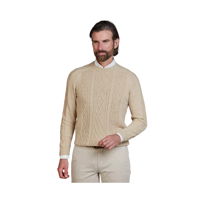 Crew Neck Cable Knit - Sand
