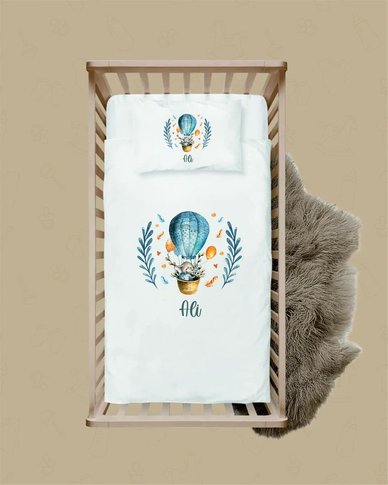 Luchtballon - Gepersonaliseerd 3-delige Dekbedovertrek met Naam
