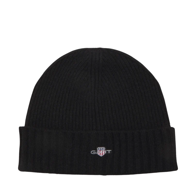 Cotton Blend Logo Beanie - 5 Black