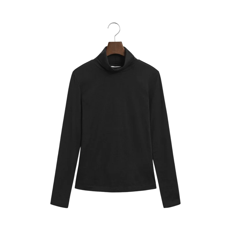 Light Cotton LS Turtleneck - Black