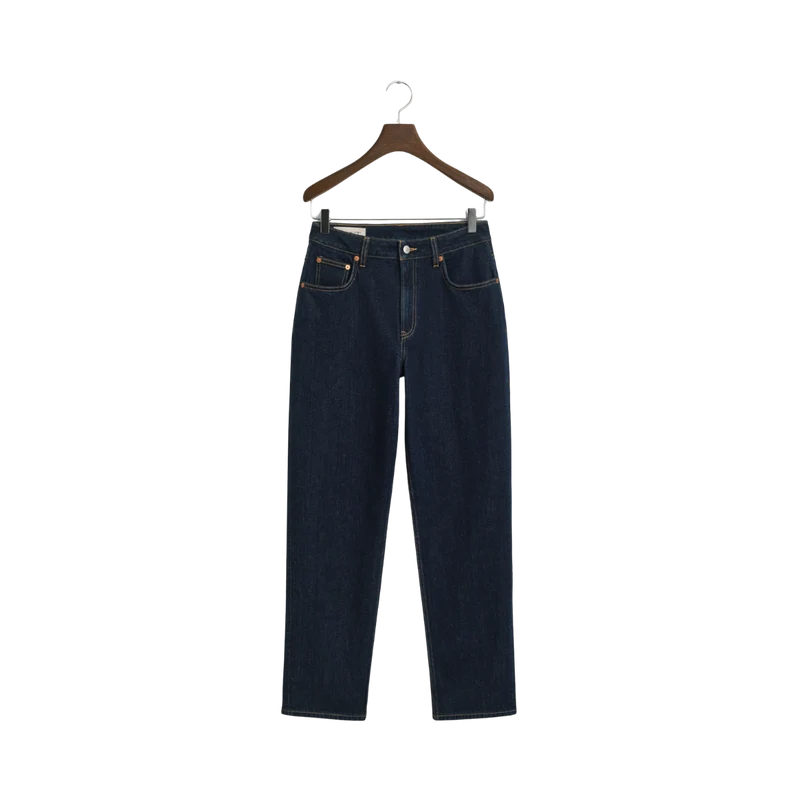 Straight Stretch Jeans - Dark Blue