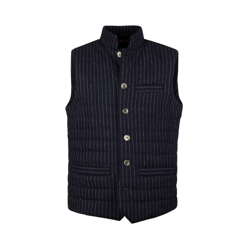 Gilet Mid Layer Pinstripe Vest - Navy stripe