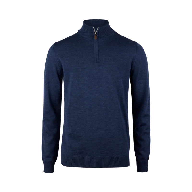 Pullover Knitted Half Zip - Dark Blue