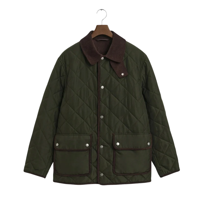 Quilted Fleece Jacket - 368 Dark Moss Green