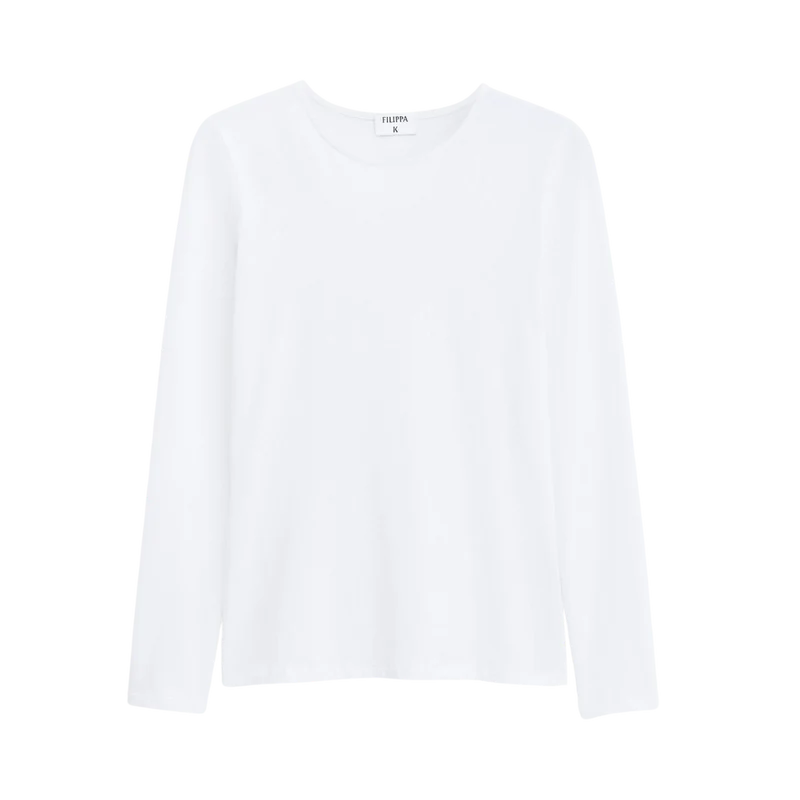 Cotton Stretch Long Sleeve - White