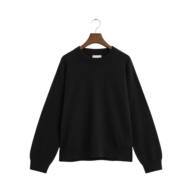 Superfine Lambswool C-Neck - Black