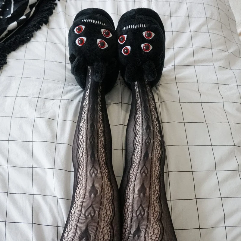 Punk Rippled Fishnet Pantynose för kvinnor