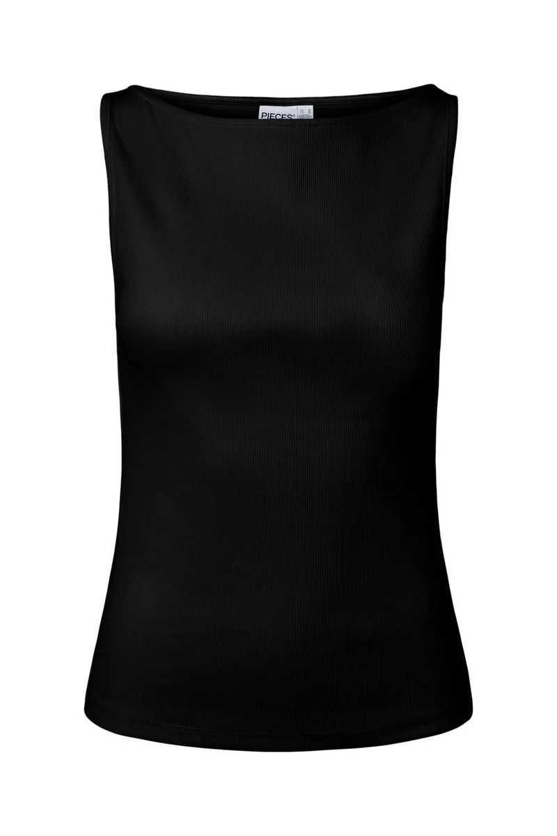 Pieces - Pcmay Sl Boatneck Top - 5165697 Black