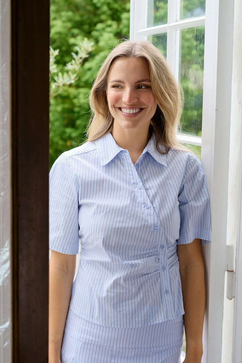 Neo Noir - Hazell Stripe Shirt 169490 - 145 - Light Blue