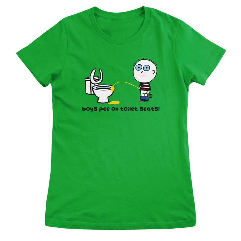 Boys Pee On Toilet Seats - ToddArt Girly Tee