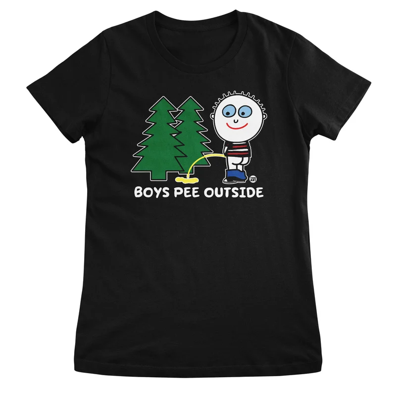 Boys Pee Outside - ToddArt Girly Tee