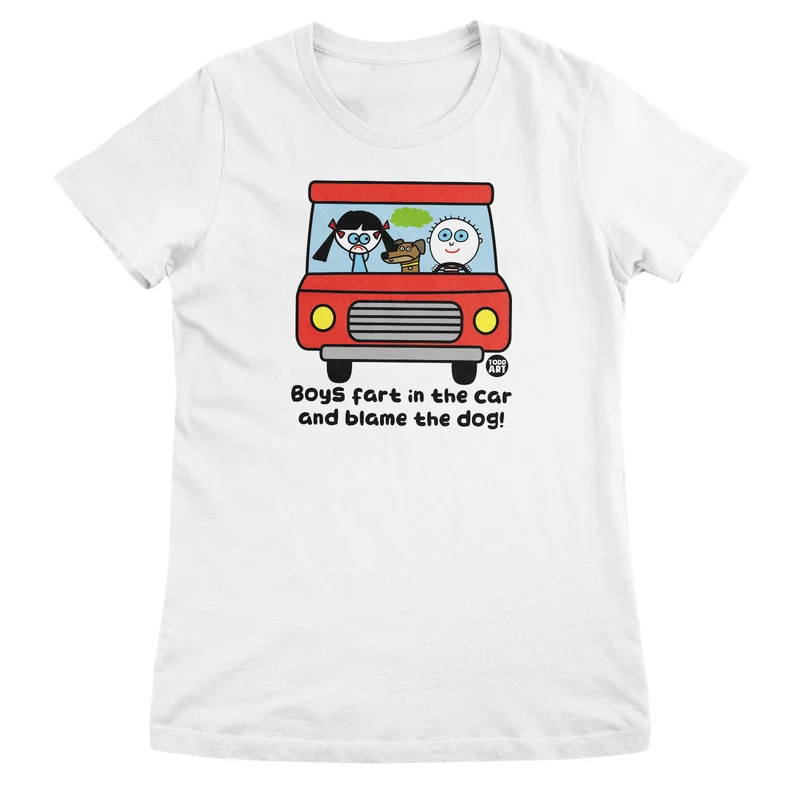 Boys Fart In The Car - ToddArt Girly Tee