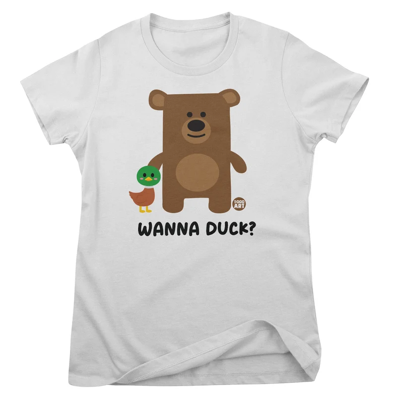 Wanna Duck - Don't Care Bear Girly Tee