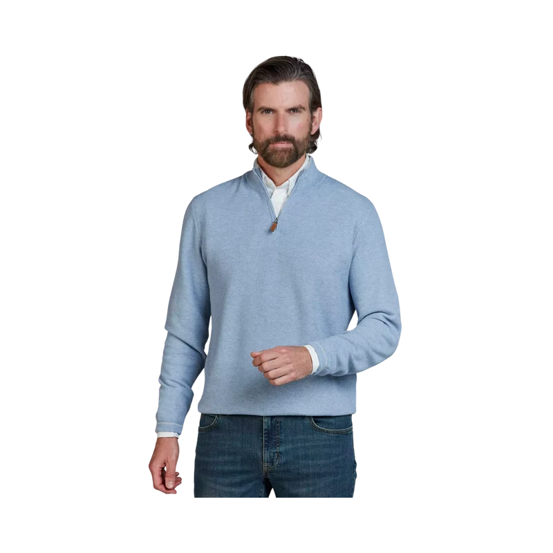 Half Zip Structure Knit - Blue