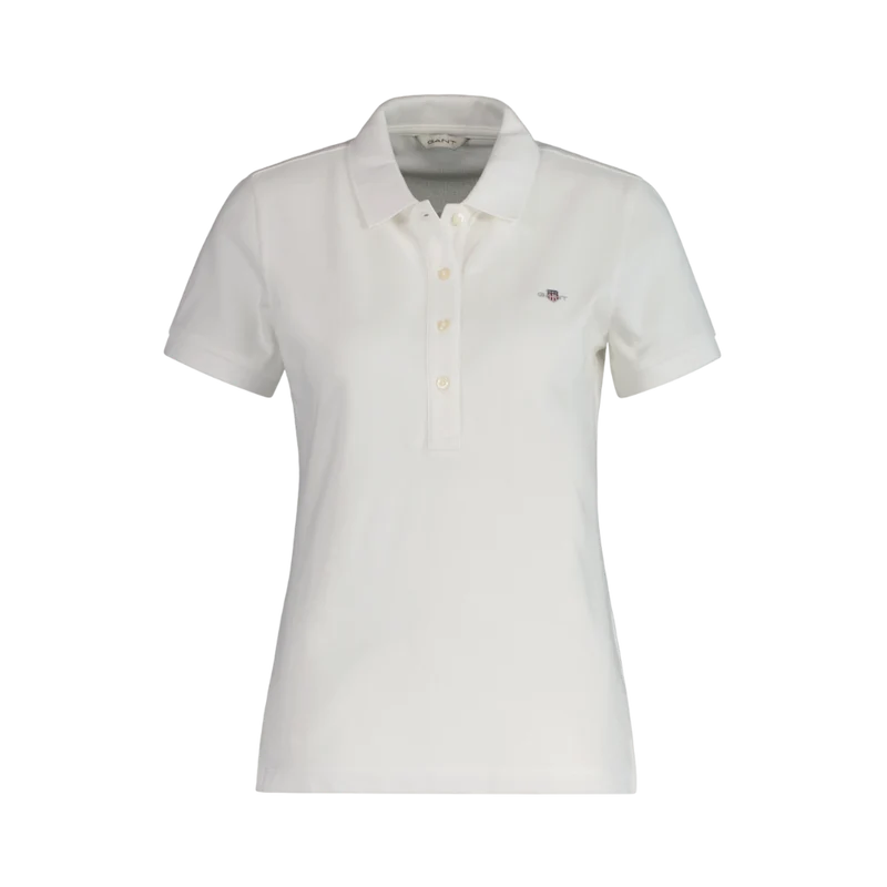 Slim Shield Cap Sleeve Pique Polo - White