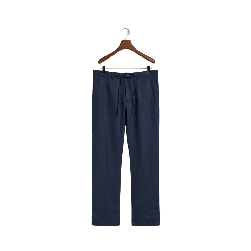 Relaxed Linen DS Pants - Marine