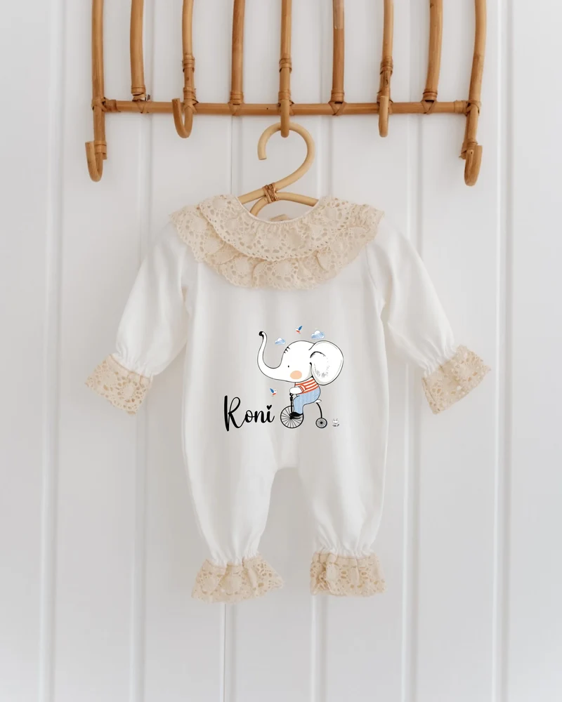 Olifant - Kanten Babypakje met Naam