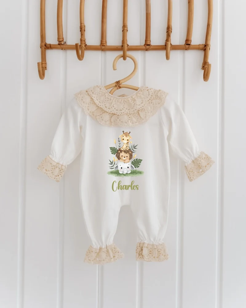 Safari - Kanten Babypakje met Naam