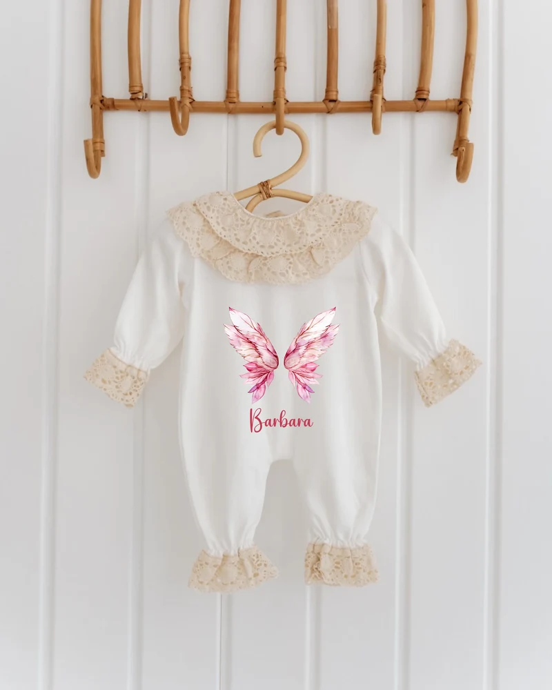 Vleugels - Kanten Babypakje met Naam