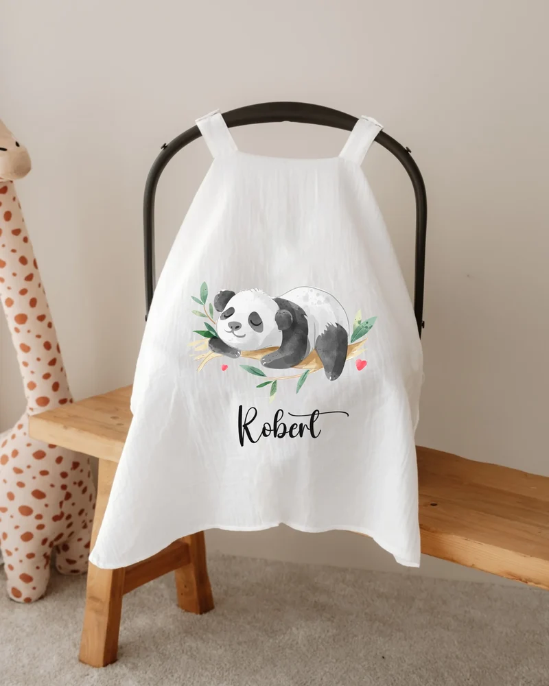 Panda - Gepersonaliseerde Zonnekap Autostoel 0+