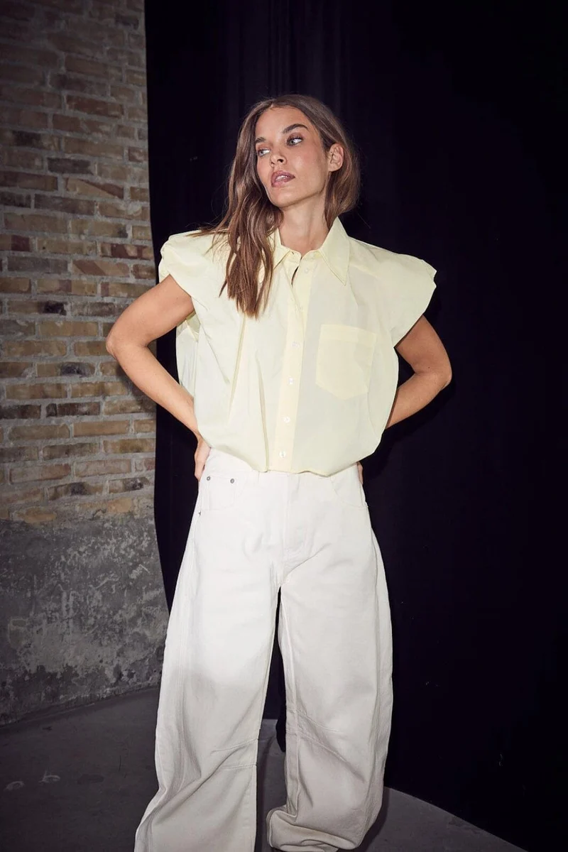 Haute L'Amitié - Dinnie Ns Poplin Shirt HL10846 - Pale Yellow