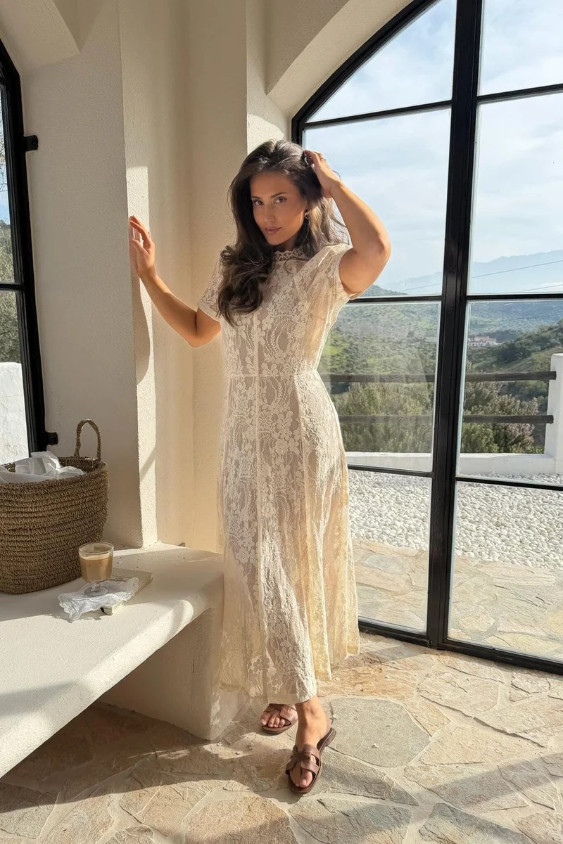 BYIC - Elliaic Long Dress A25168 - Off White Lace