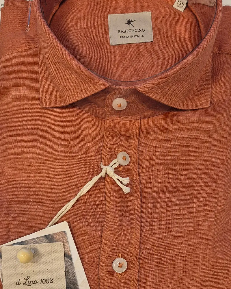 BASTONCINO Linen Shirt - Rust