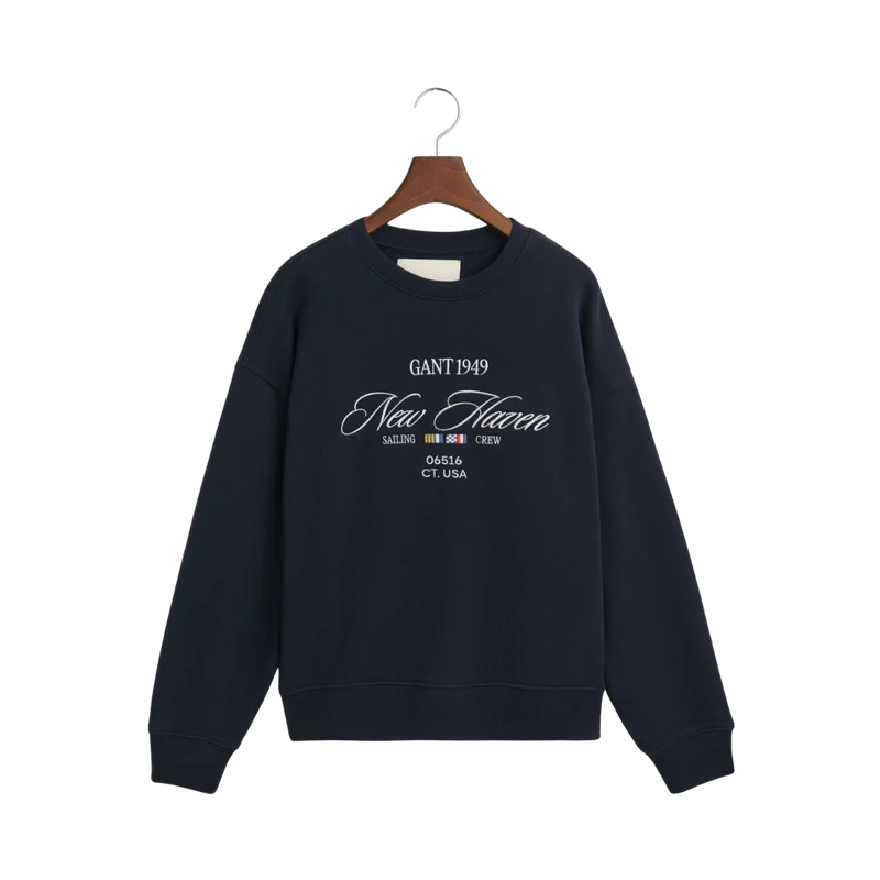 Graphic C-Neck Sweat - Evening Blue