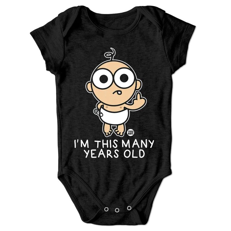 Bad Baby - I'm This Many Years Old - ToddArt Baby Body