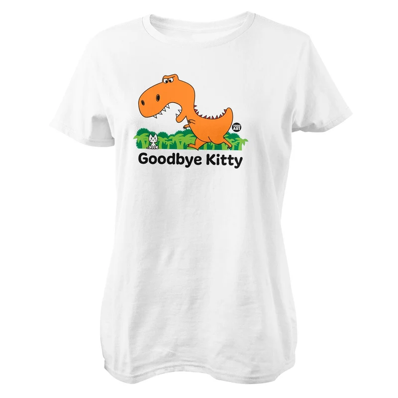 Goodbye Kitty Dinosaur - ToddArt Girly Tee