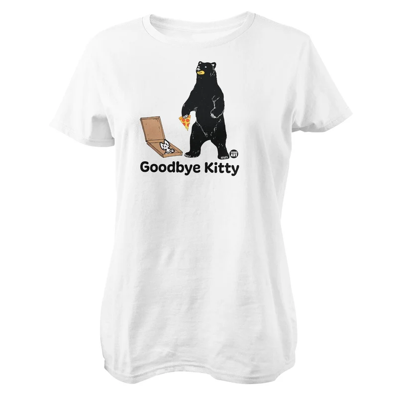 Goodbye Kitty Bear Pizza - ToddArt Girly Tee