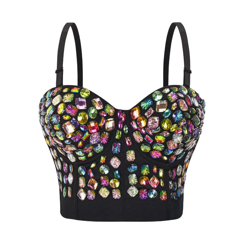 Gotisk färgglad pärlbustier för kvinnor