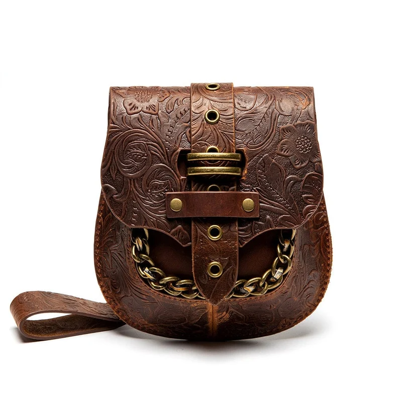 Unisex Steampunk präglad kedjeväska